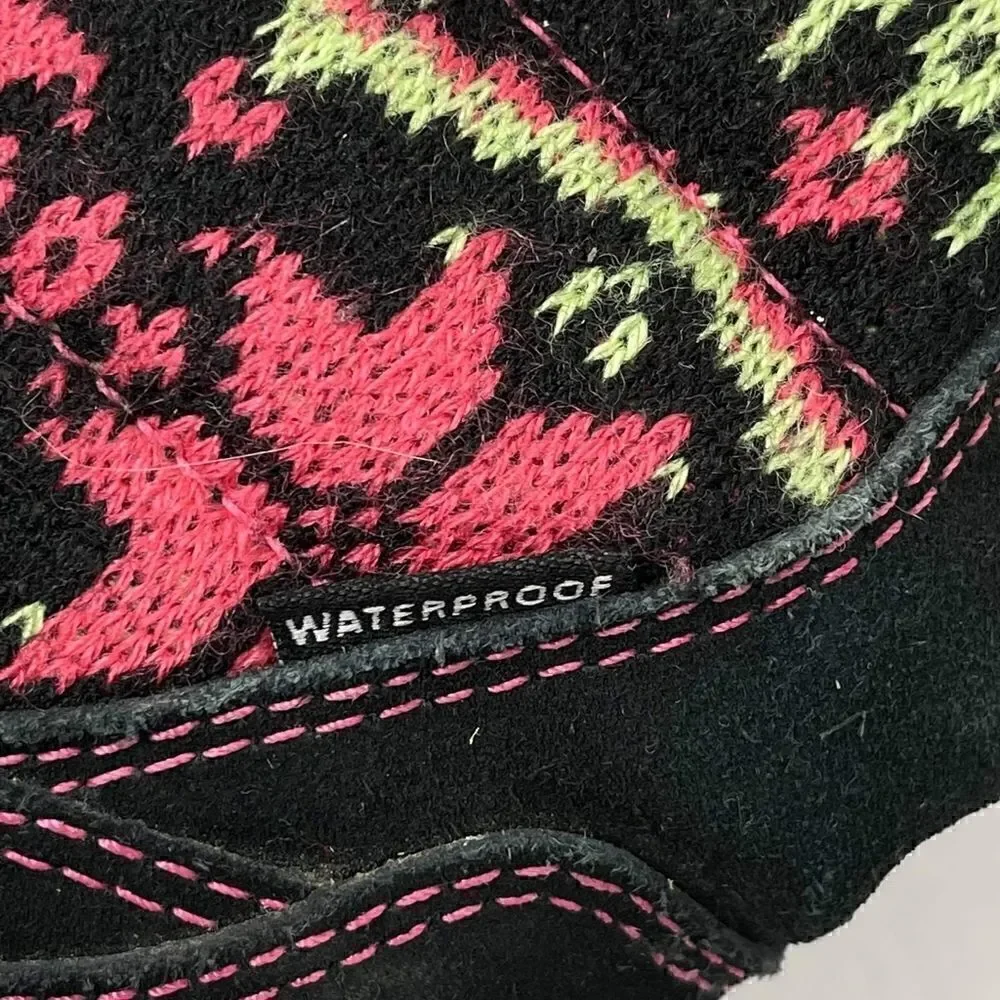 The north face girls shellista lace novelty Winter  black multicolored boot sz 6